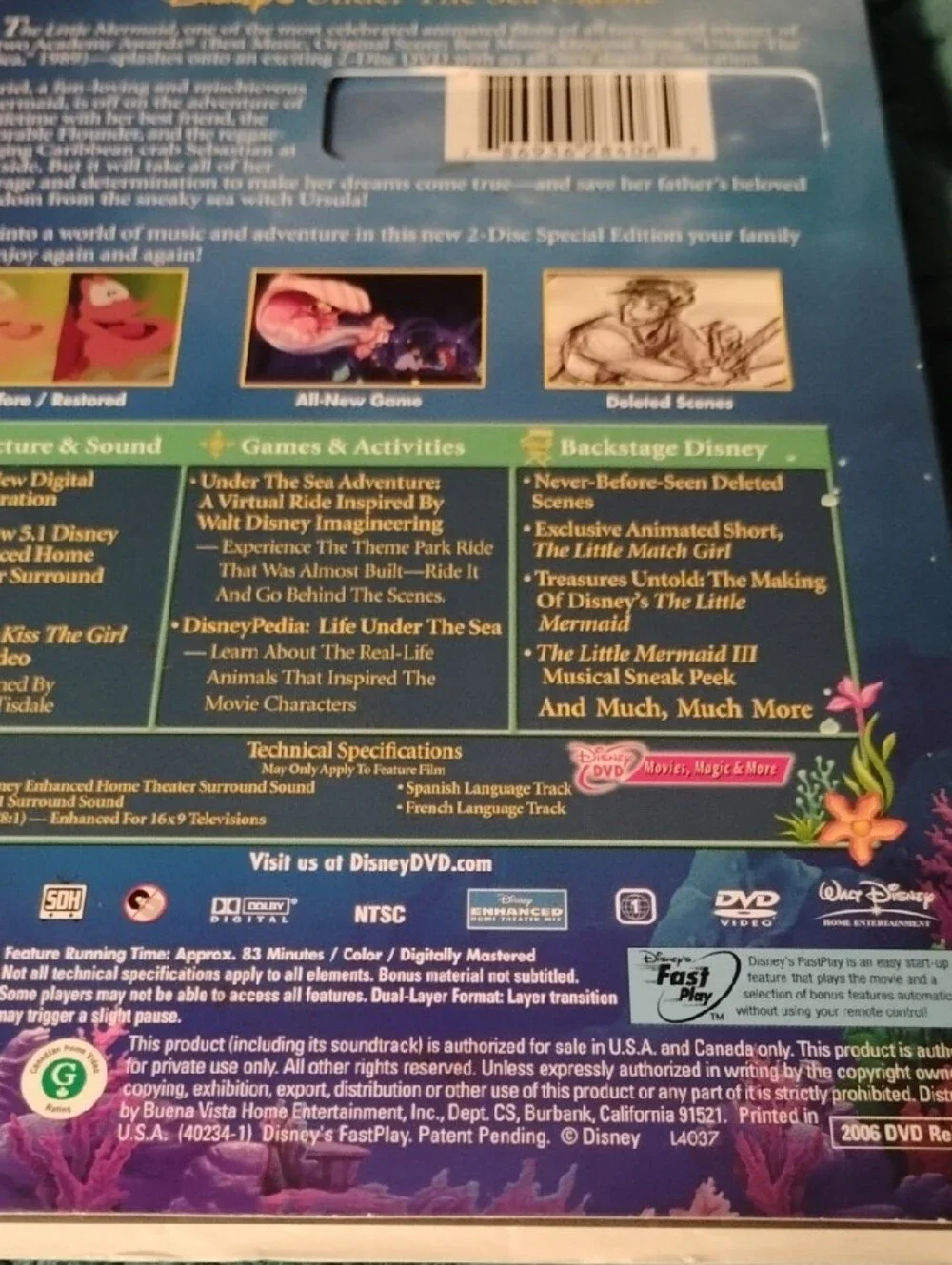 Disney The Little Mermaid DVD 2 Disc Limited Time